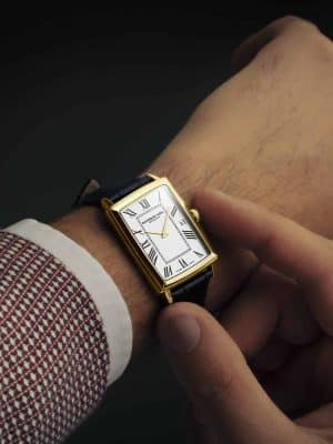 Raymond Weil Toccata Men's Classic Rectangular Gold PVD White Dial Leather Watch 37x29mm - 5425-PC-00300 - Bilde 3