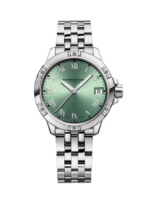Raymond Weil Tango Classic Ladies Quartz Green Dial Steel Date Watch 30mm - 5960-ST-00520