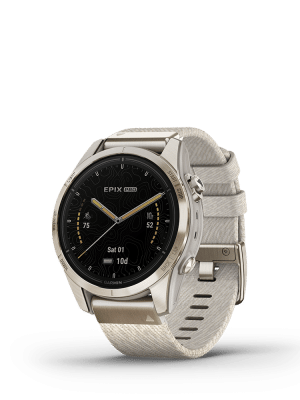 Garmin epix Pro (Gen 2) – Sapphire Edition 42mm, Soft Gold, Nylon - Bilde 2