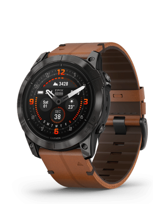 Alternative view of Garmin epix Pro (Gen 2) – Sapphire Edition 51mm, Carbon Gray, Leather