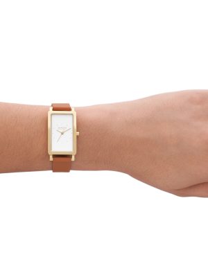 Skagen Hagen Lille Three-Hand Brown Leather Tank Watch - SKW3097 - Bilde 2
