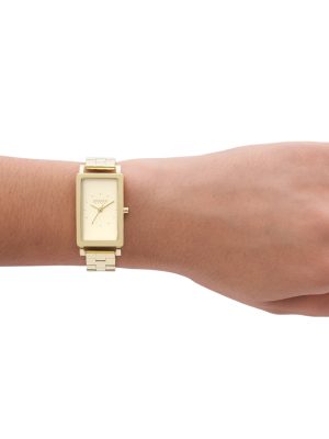 Alternative view of Skagen Hagen Lille Three-Hand Gold Stainless Steel Tank Watch - SKW3098