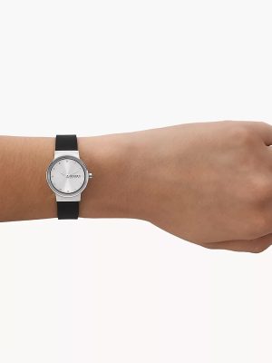 Alternative view of Skagen Freja Lille Two-Hand Black Leather Watch - SKW3119