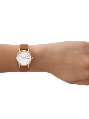 Alternative view of Skagen Signatur Lille Two-Hand Brown Leather Watch - SKW3121