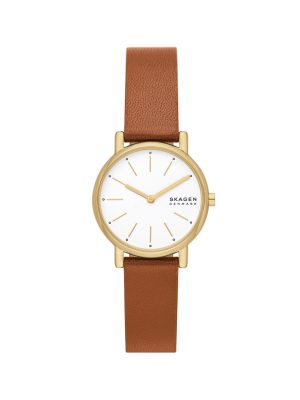 Skagen Signatur Lille Two-Hand Brown Leather Watch - SKW3121