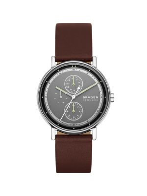 Skagen Signatur Multifunction Brown Leather Watch - SKW6941