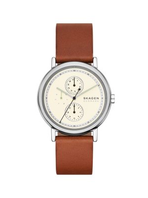 Skagen Signatur Multifunction Brown Leather Watch - SKW6942