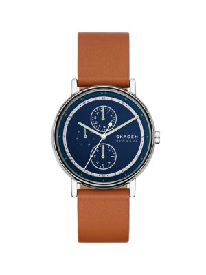 Skagen Signatur Multifunction Brown Leather Watch - SKW6943