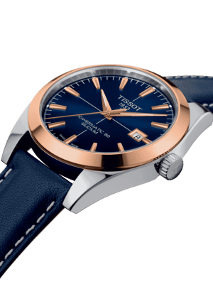 Alternative view of Tissot Gentleman Powermatic 80 Silicium Solid 18K Gold bezel - T927.407.46.041.00