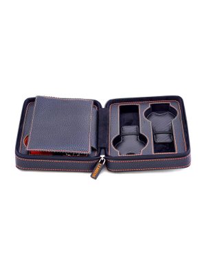 Leanschi ZIP-pouch storage | transport 4 watches | Black PU